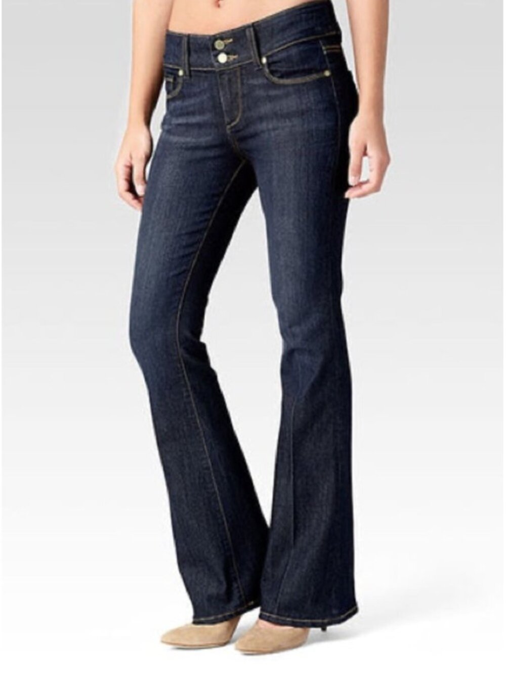 PAIGE Hidden Hills Low-Rise Bootcut Jeans — Size 31